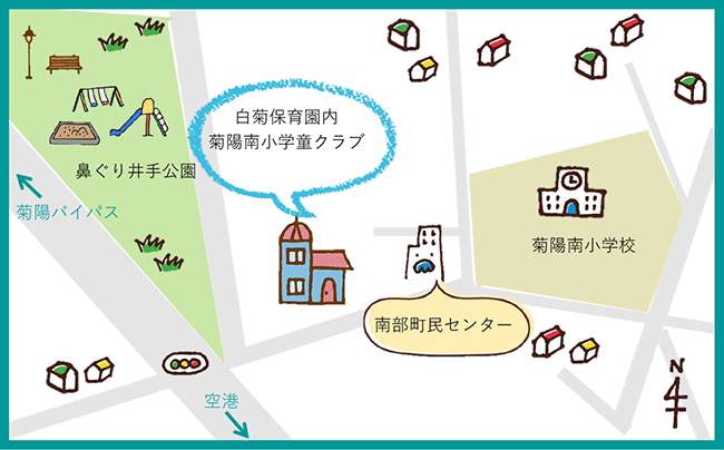 菊陽南小学童周辺地図